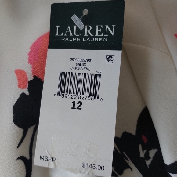 LAUREN Ralph Lauren Shift Dress Scoop Neck Sz 12 - Picture 6 of 12